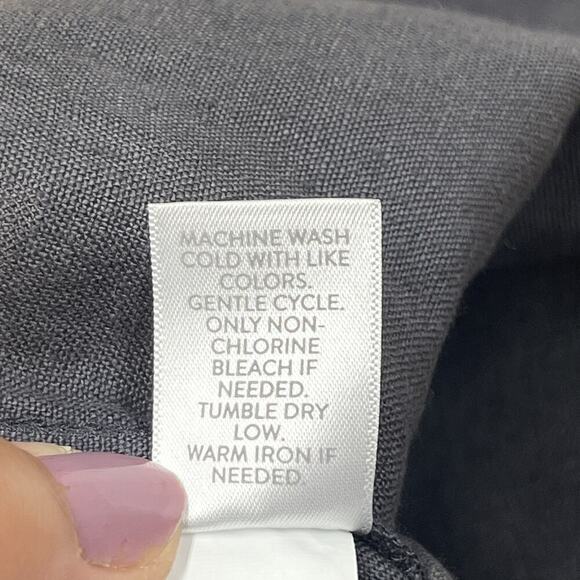 Pure J.Jill 100% Linen Pull On Pants Size Large Ankle Gray Lagenlook Beachy - Picture 6 of 15